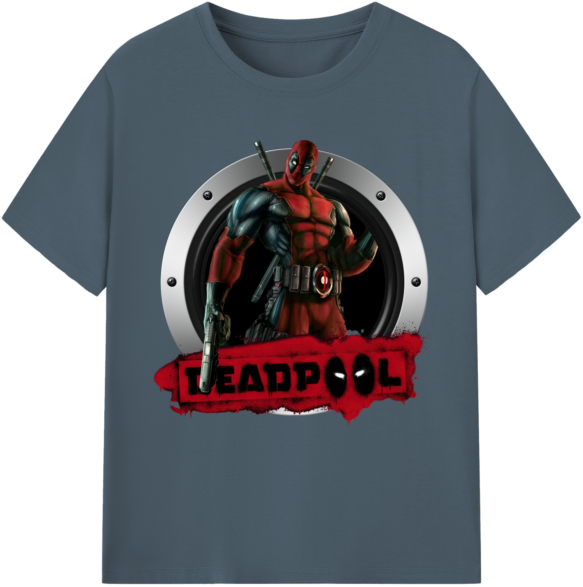 （画像用） Deadpool デッドプール 綿100％半袖Tシャツ（フロントプリント）